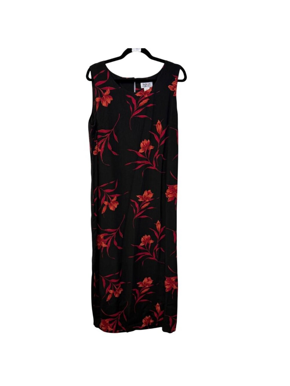 VTG Style & Co Collection 100% Silk Floral Maxi Dress Sz12 WhimsyGoth Sleeveless